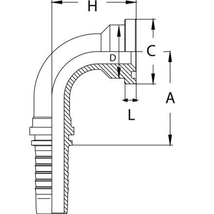 Фитинг DN 12 SFL 1/2 30.2 (90)