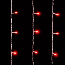 Светодиодный занавес 2*3 м., 600 красных LED ламп, прозрачный провод ПВХ, LTC (PCL602-10-2R)