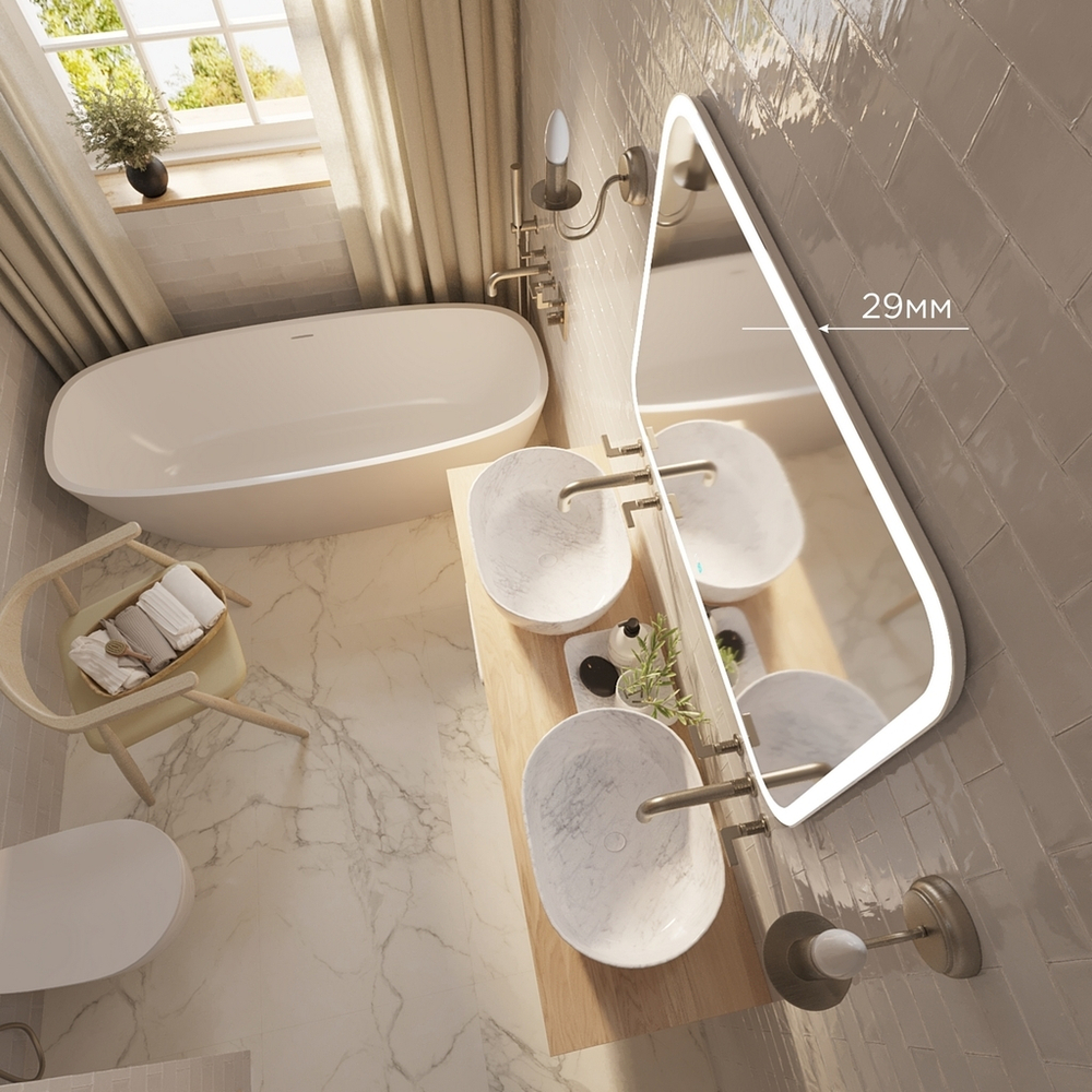 Зеркало MIXLINE "Стив-2" 915*685 сенсорный выключатель, светодиодная подсветка+ подогрев