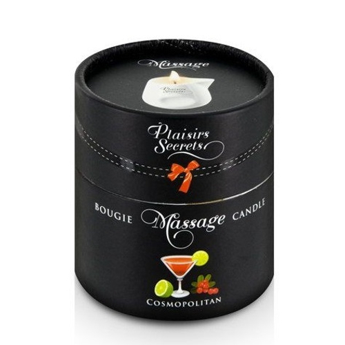 Массажная свеча с ароматом коктейля Космополитан Plaisir Secret Bougie de Massage Cosmopolitan 80мл