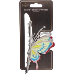 Заколка-краб для волос «PORTOFINO», бабочка, цвет золото и хром, 11,5*5,3см