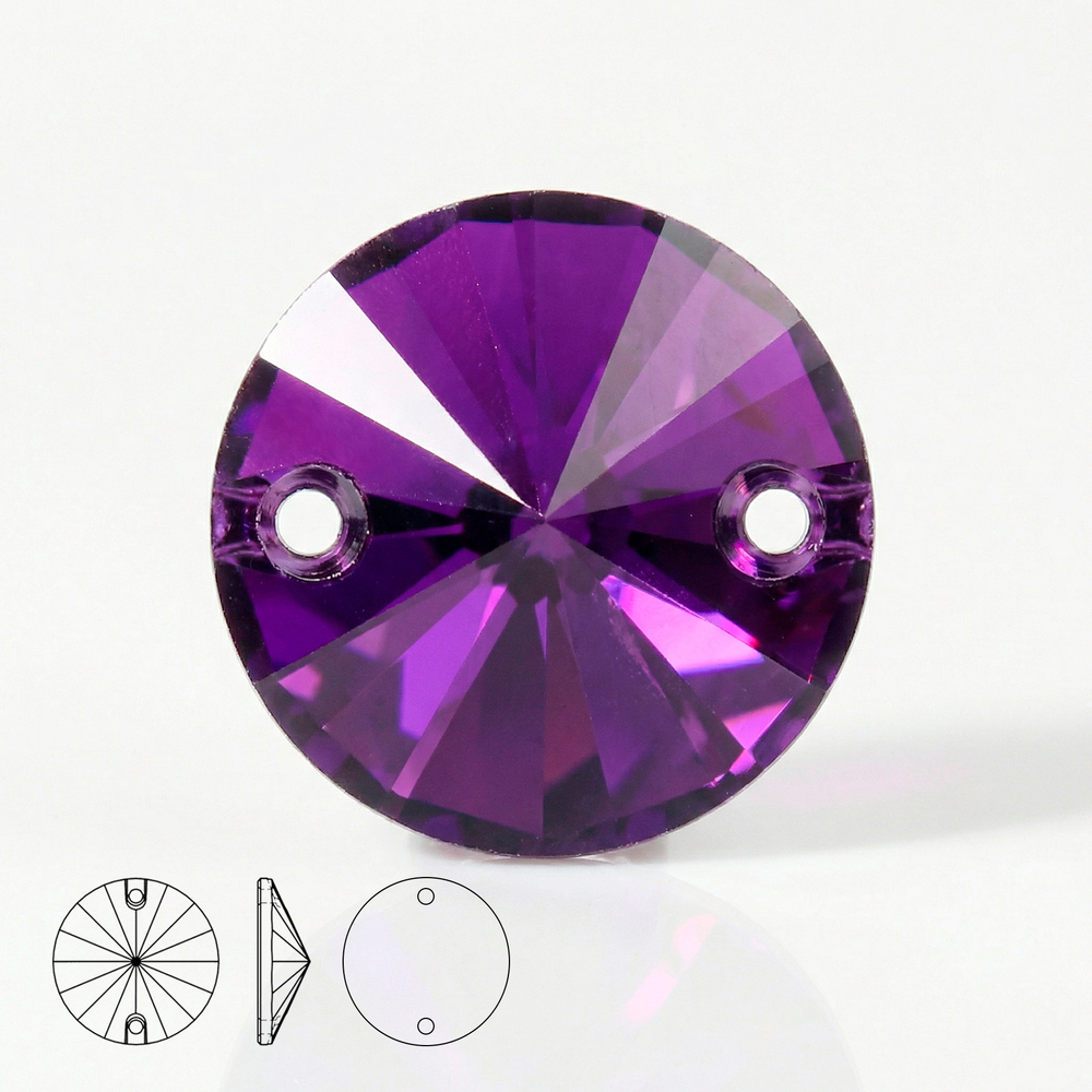 Пришивные стеклянные стразы (Purple / Фиолетовый) Rivoli