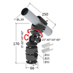 Держатель спиннинга с креплением на леер, наклонный, нерж/полиам (10265129)