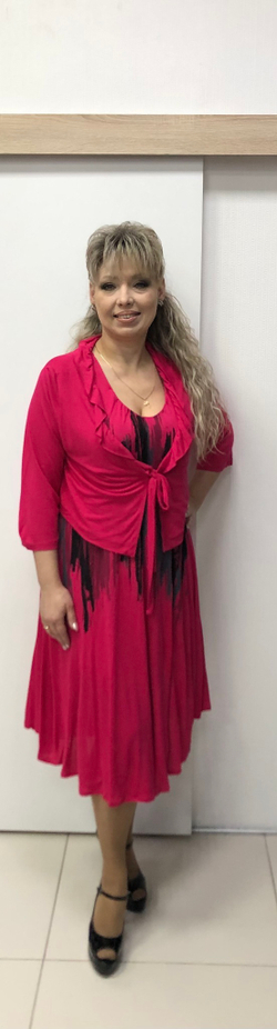 Черная немецкая трикотажная двойка - сарафан и болеро