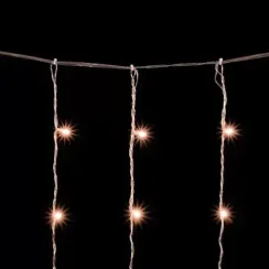 Светодиодный занавес 2*3 м., 600 экстра теплых белых LED ламп, мерцание, облегченный, прозрачный провод ПВХ, LTC (PCL600NOTBLW-10-2EWW)