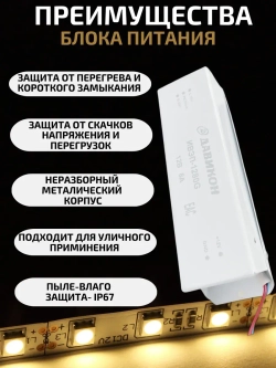 Блок питания для светодиодной ленты 80W 12V