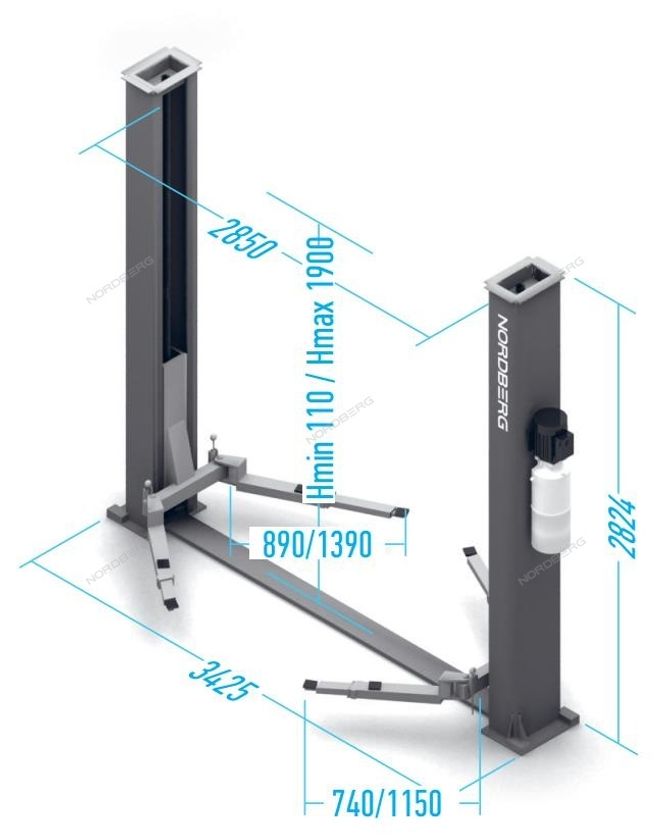 NORDBERG (N4121B-4T) Подъемник 2-стоечный 4 т, 380 В