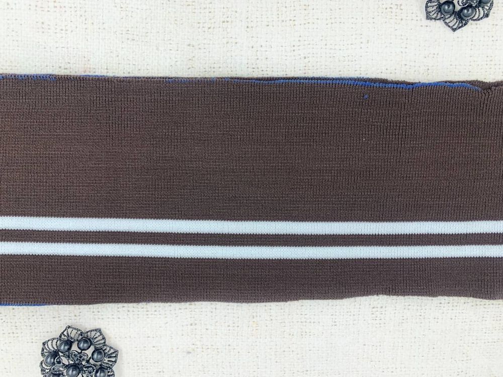 Подвязы трикотажные, ш. 14 см, L 123 см, коричневый с белым