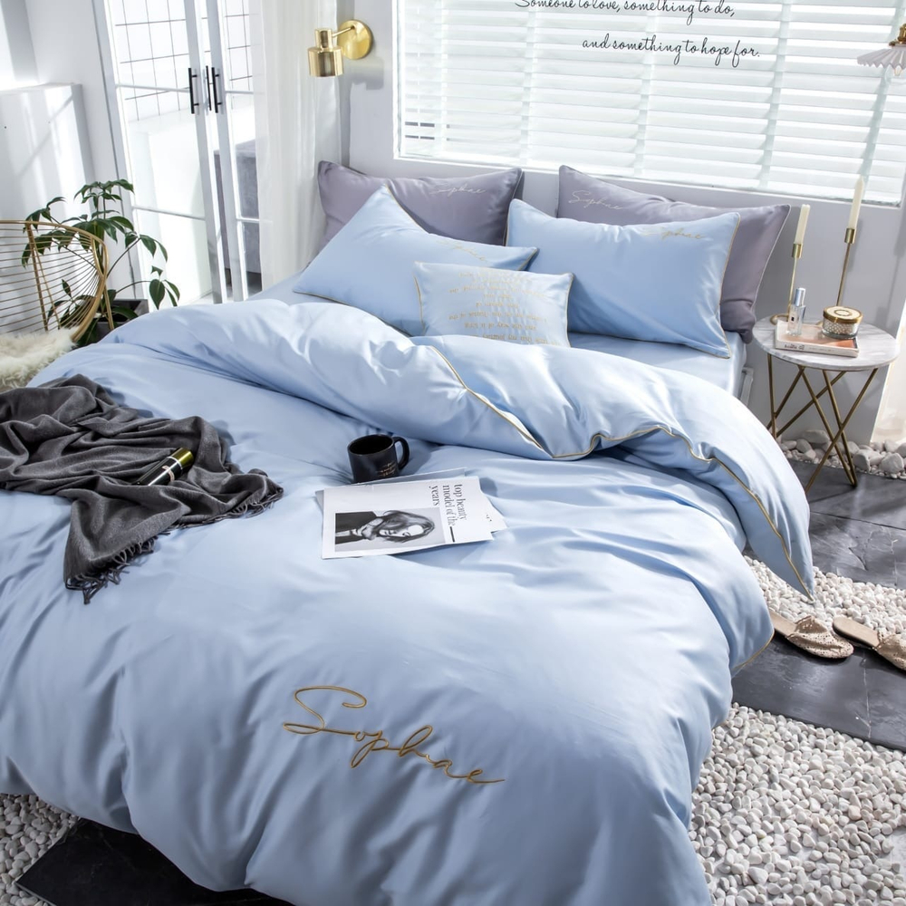 2-спальное постельное белье из сатина Голубое небо