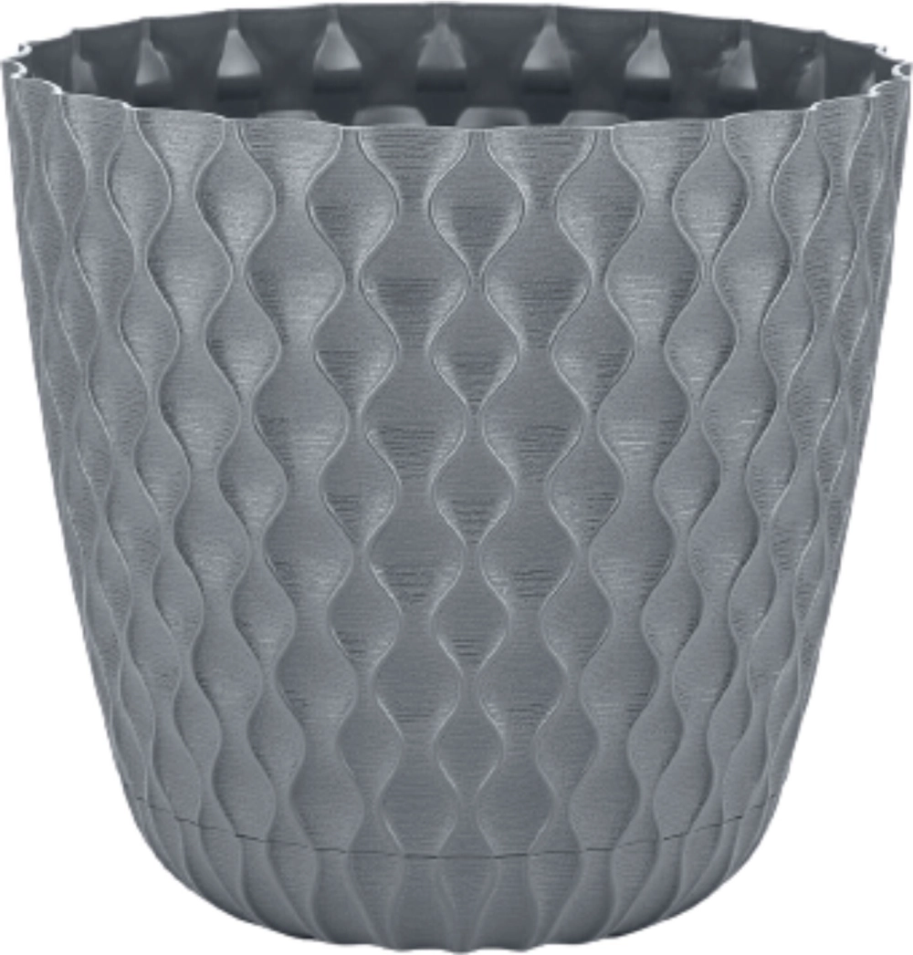 Кашпо пластиковое InGreen Wave d14,5см h13,2см v1,4л утренний туман