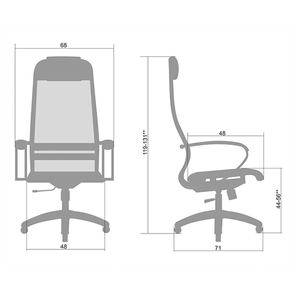 Кресло руководителя Метта "S" SU-1-BK комплект 6, CH-2/CH, кожа беж."NewLeather" №720, топ-ган (107/003)