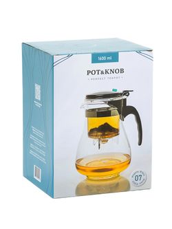 Чайник с кнопкой из жаропрочного стекла 1600 мл