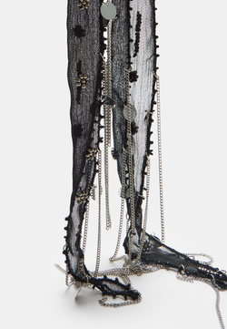 STRADIVARIUS Шарф с бисером, черный