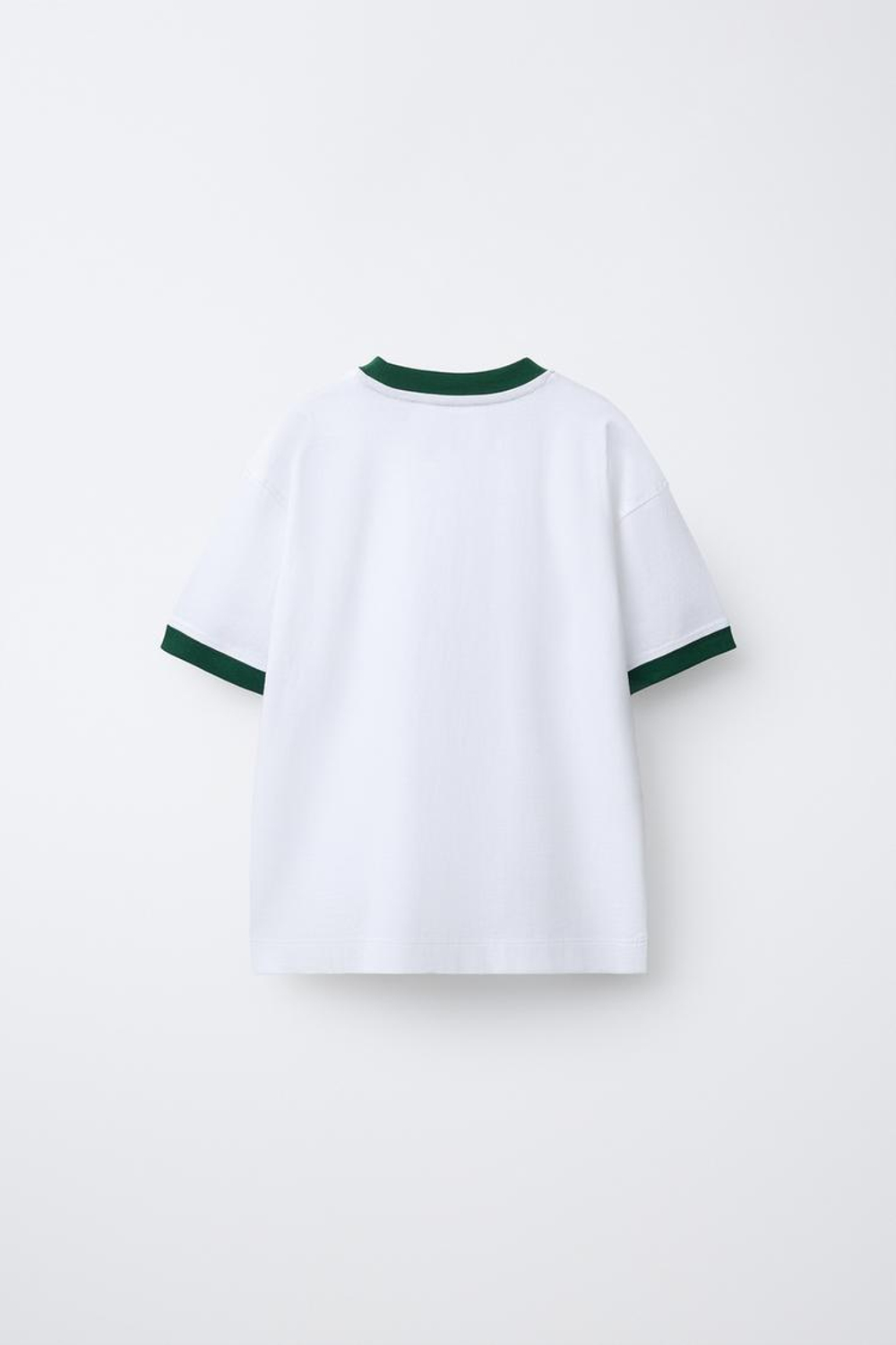 ZARA ФУТБОЛКА В РУБЧИК С КОНТРАСТНЫМИ ВСТАВКАМИ JOGGING, БЕЛЫЙ