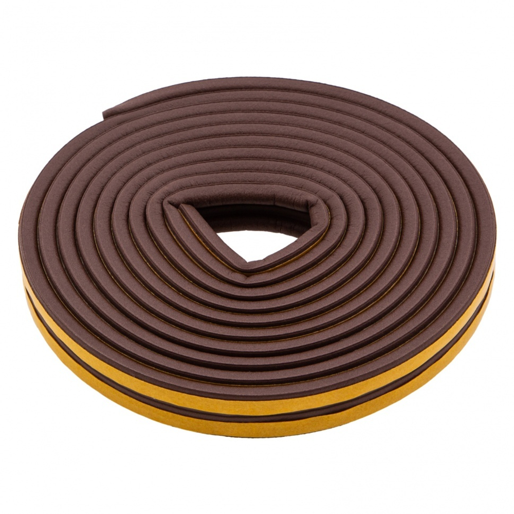 Уплотнитель резиновый, 6 м, профиль "P", коричневый Сибртех