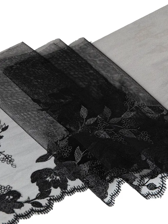 05-151 ОПТ Вышивка на неэл. сетке 23 см, черный (правая)