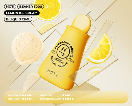 Moti Beaker Лимонное мороженое 5000 затяжек 20мг Hard (2% Hard)