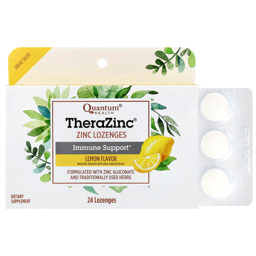 Quantum Health, TheraZinc®, леденцы с цинком, со вкусом лимона, 24 леденца