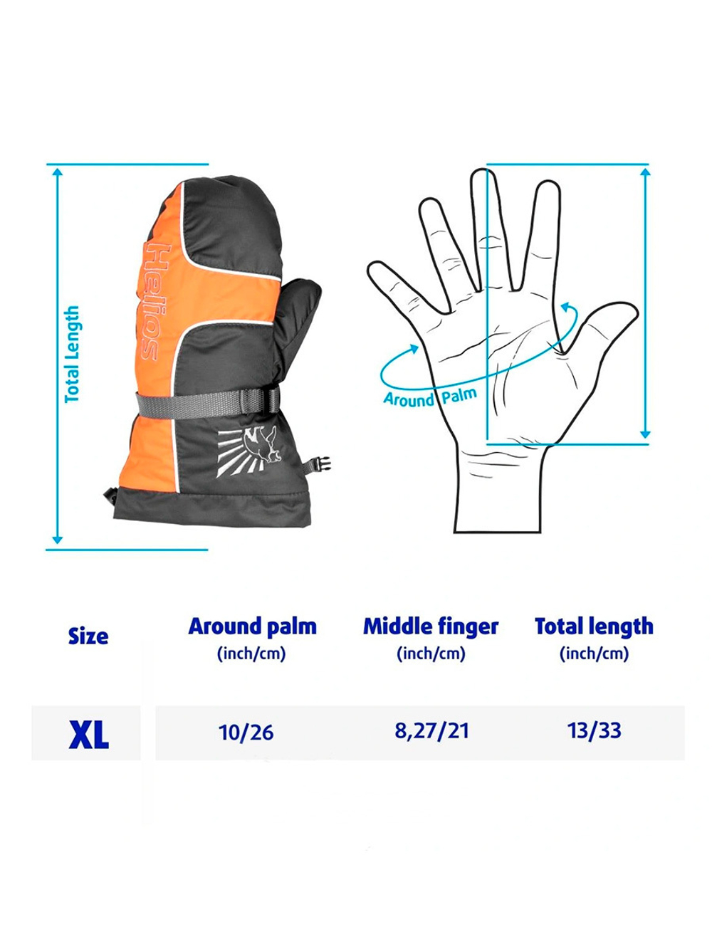 Рукавицы Helios Чарыш цвет серый, размер XL (T-HS-MCH-G-XL)