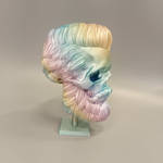 Бородатый череп фигурка для декора интерьера, арт-объект, коллекционный предмет, 10 см., градиентный