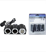 Разветвитель авто IN-CAR NO.1502 (2USB/2гн/120W)