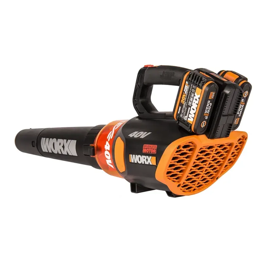 WORX WG584E 20В аккумуляторная воздуходувка (2 x 2 Ач, ЗУ) 40.3 м/с