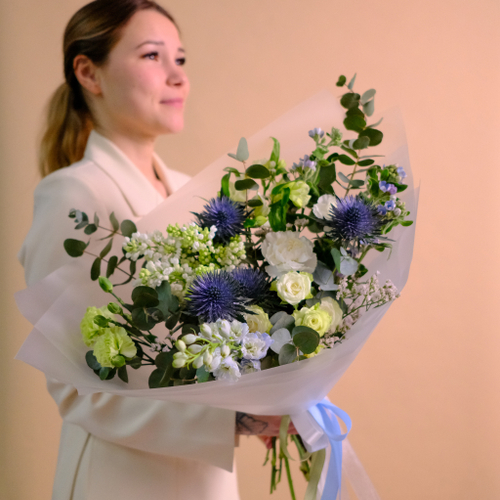 Купить Нежный букет с сиренью и незабудками #738