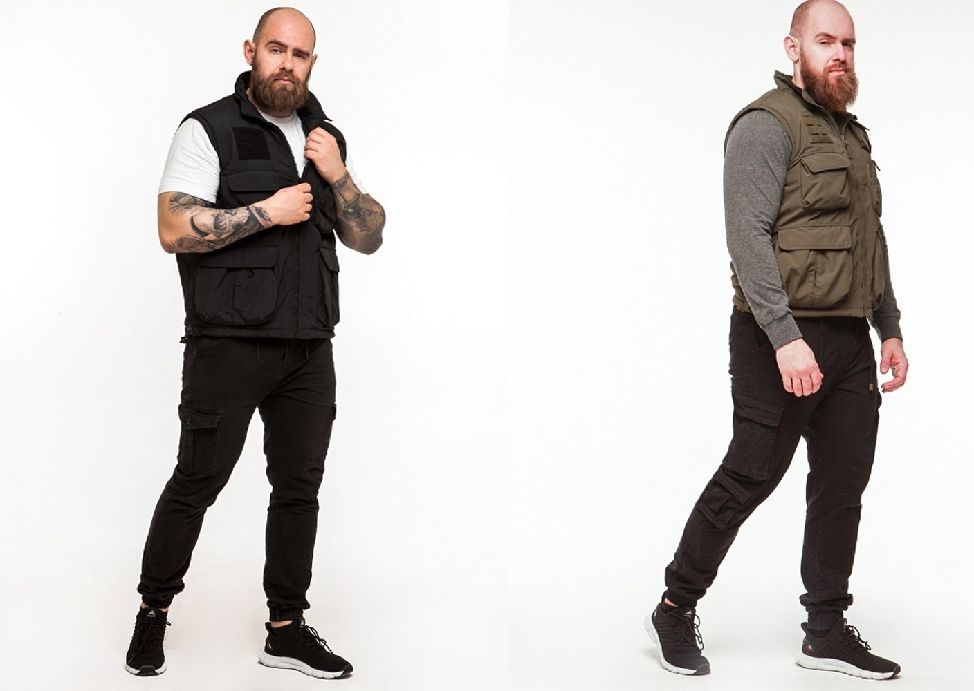 С чем сочетать мужскую утепленную жилетку в стиле милитари?