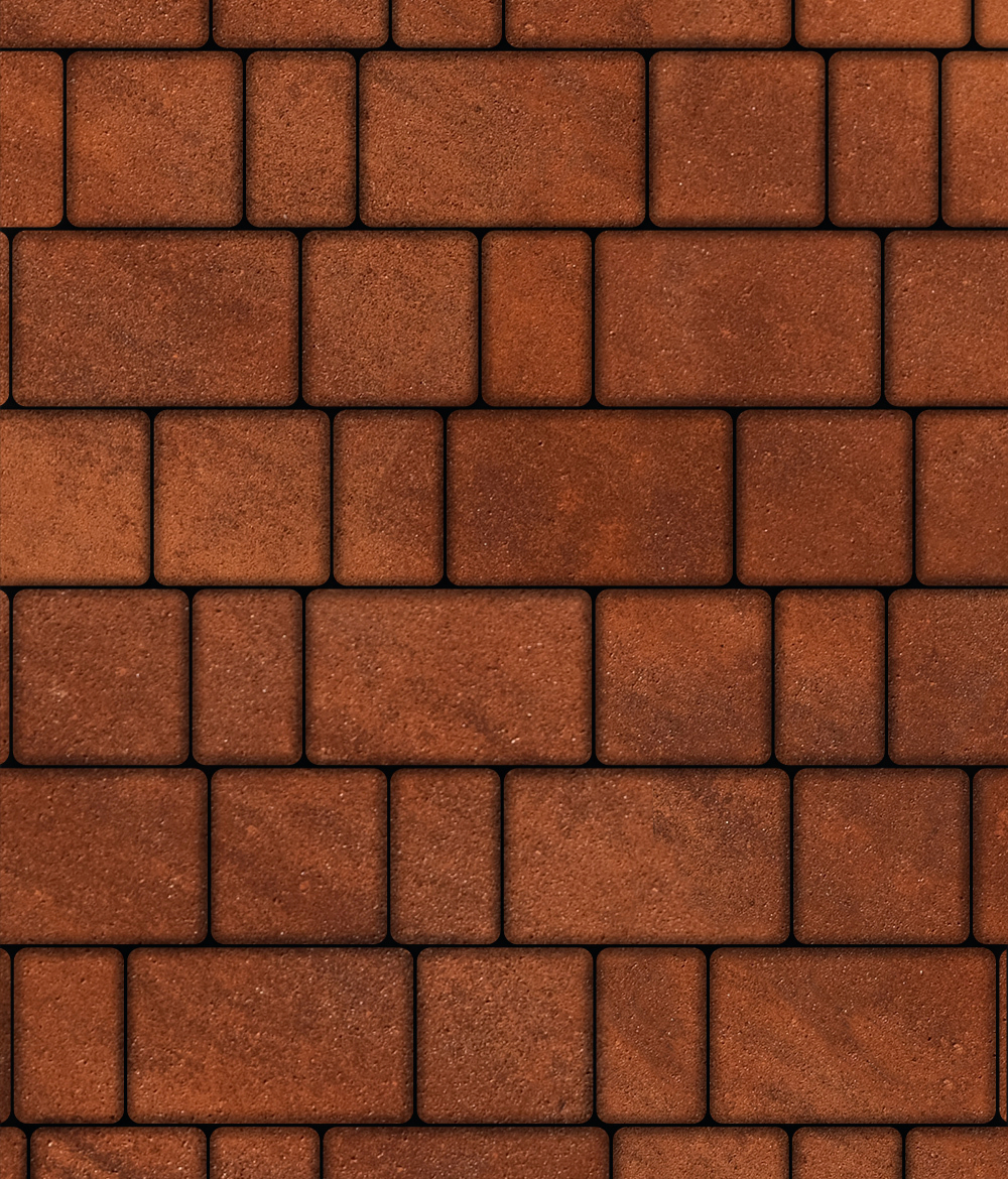 Тротуарная плитка ВЫБОР, форма Старый город, h=80мм