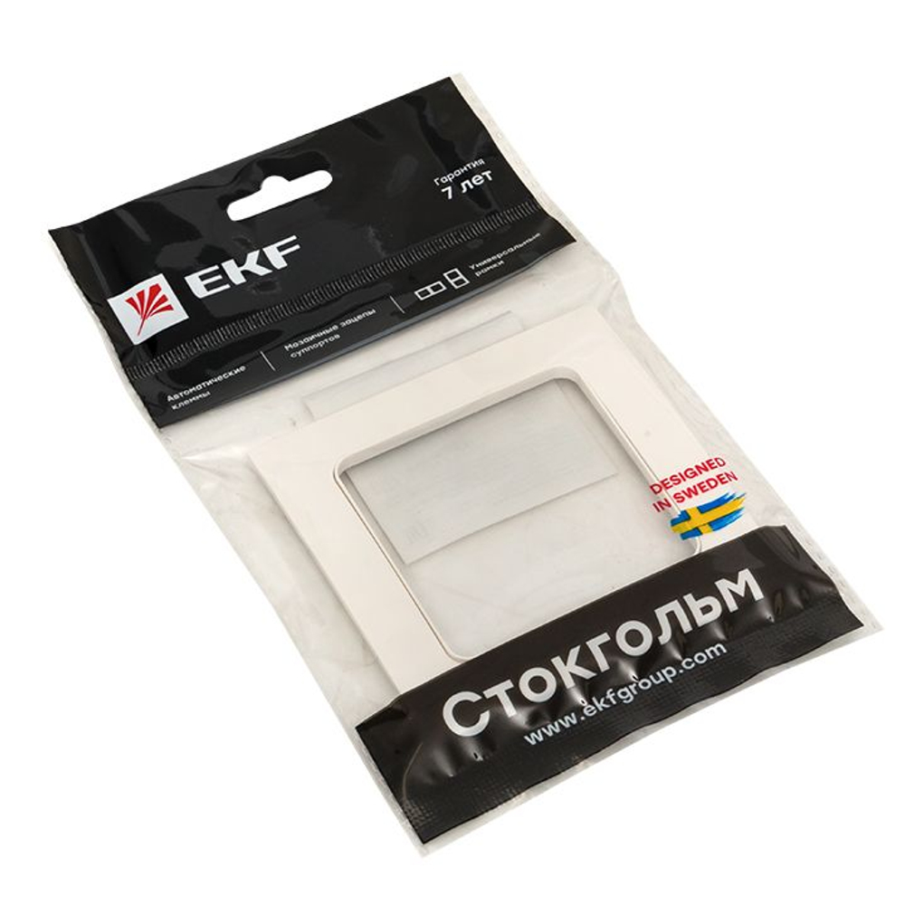 Стокгольм Рамка 1-местная белая EKF EXM-G-302-10