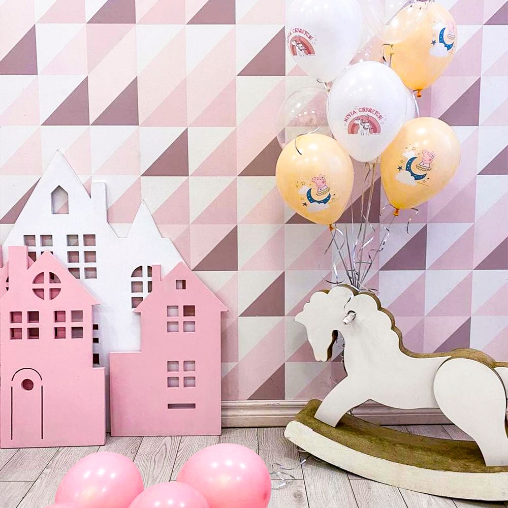 Шар (12"/30 см) Свинка Пеппа, Принцесса-Волшебница, Ассорти, пастель, 1 ст 25 шт.