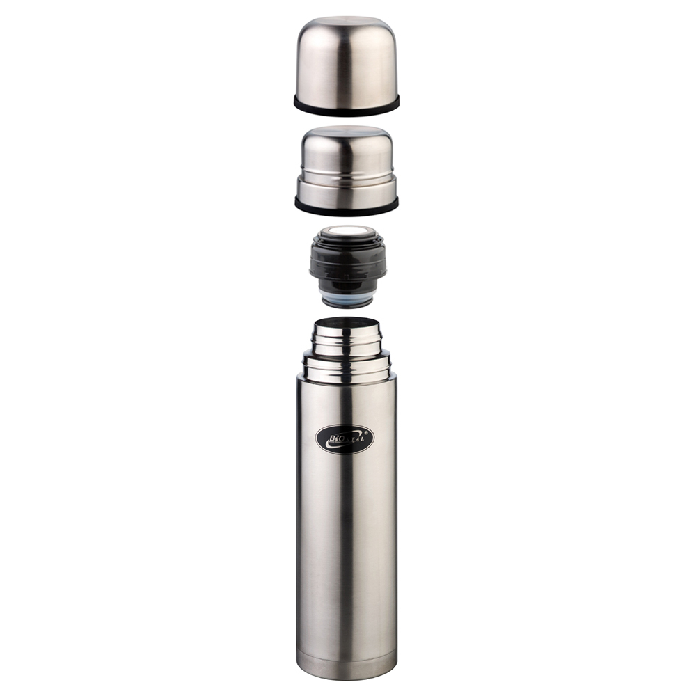 Термос Biostal (1 литр) 2 чашки, стальной