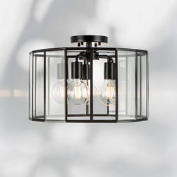 798257 Люстра GENNI 5х40W E27 ЧЕРНЫЙ МАТОВЫЙ/ПРОЗРАЧНЫЙ