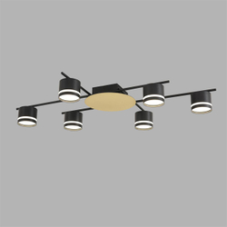 8304/6C COMFI LN26 238 золотой/черный, металл/акрил Светильник потолочный GX53 LED 6*7W 220V BENUA