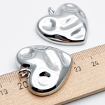 Подвеска Сердце, цвет серебро (родий), размер 30*31 мм, цена за 1 шт