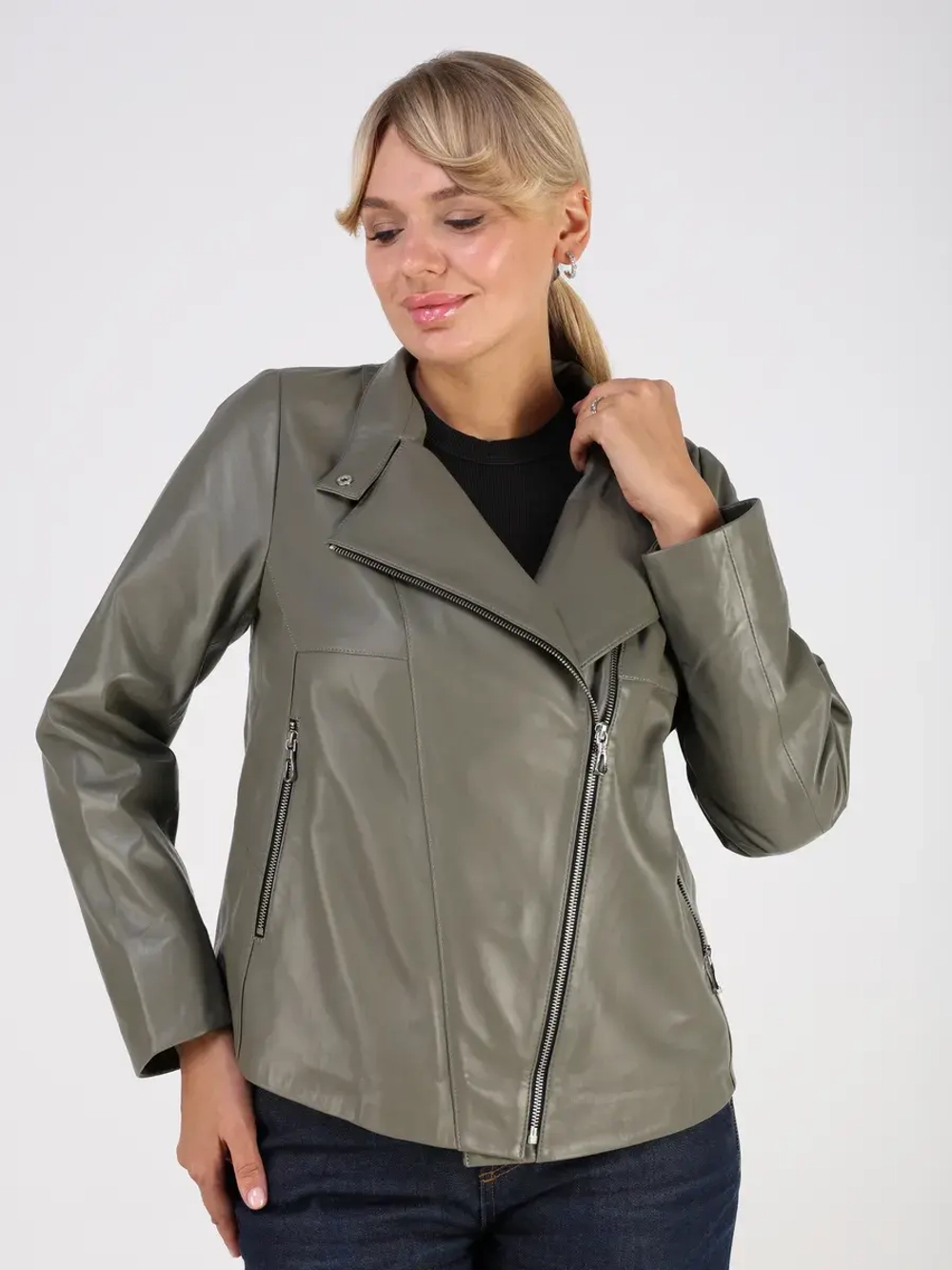 Кожаная куртка демисезонная косуха