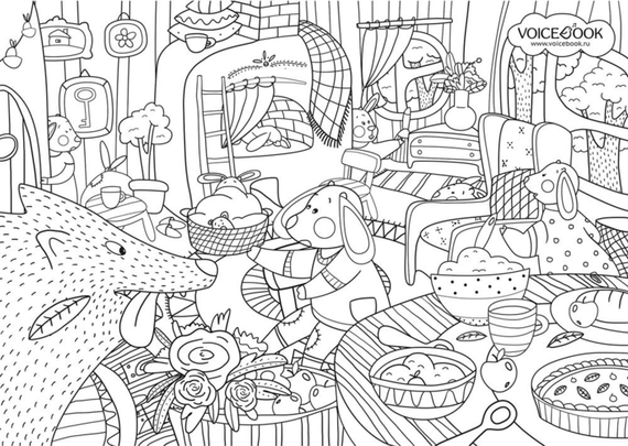 Гигантская раскраска «Волк и семеро козлят», А0