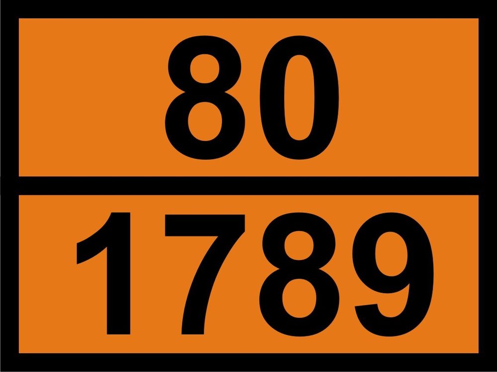 Наклейка Кислота хлористоводородная 80 / 1789 ДОПОГ