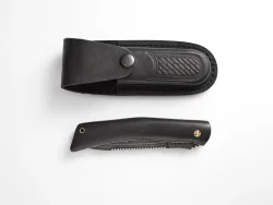 Складной нож "Скелетон", дамасская сталь, рукоять черный мореный граб