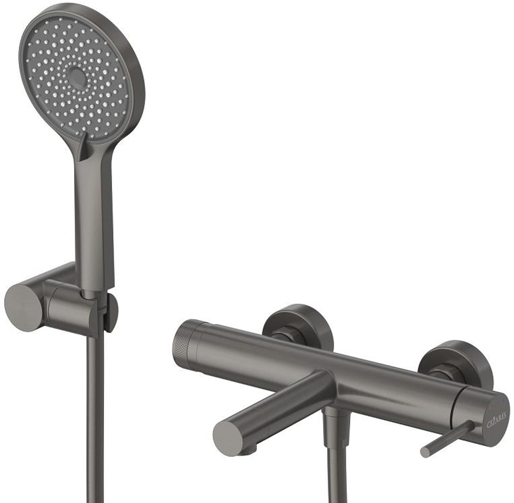 Смеситель CEZARES RELAX-VD-GM для ванны и душа в комплекте с ручным душем, шлангом и держателем