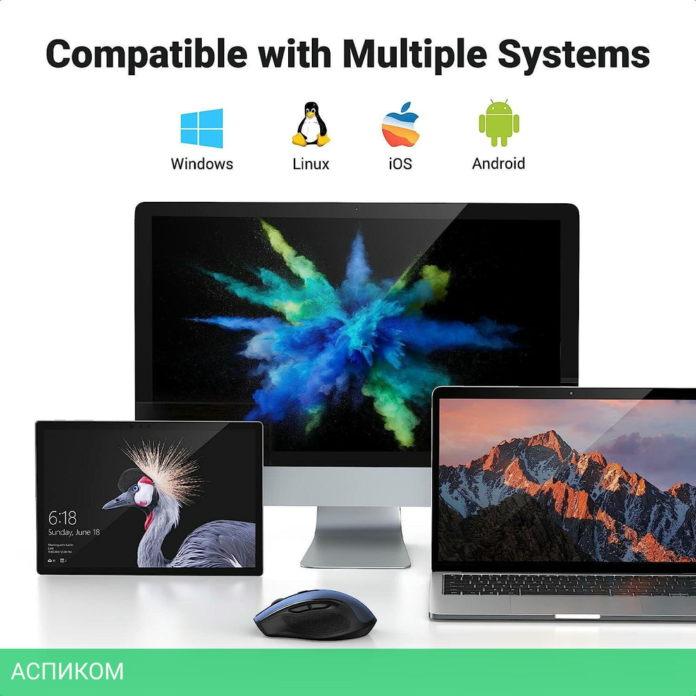 Мышь Ugreen MU006-15064 Blue (15064)