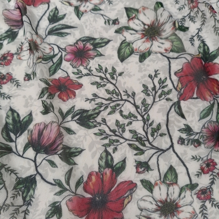 Сетка эластичная, с принтом "яркие цветы"