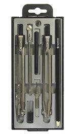 Набор чертеж. ГЛОБУС ТЕХНИКА 155 мм 8 пр. пласт.пенал европодвес