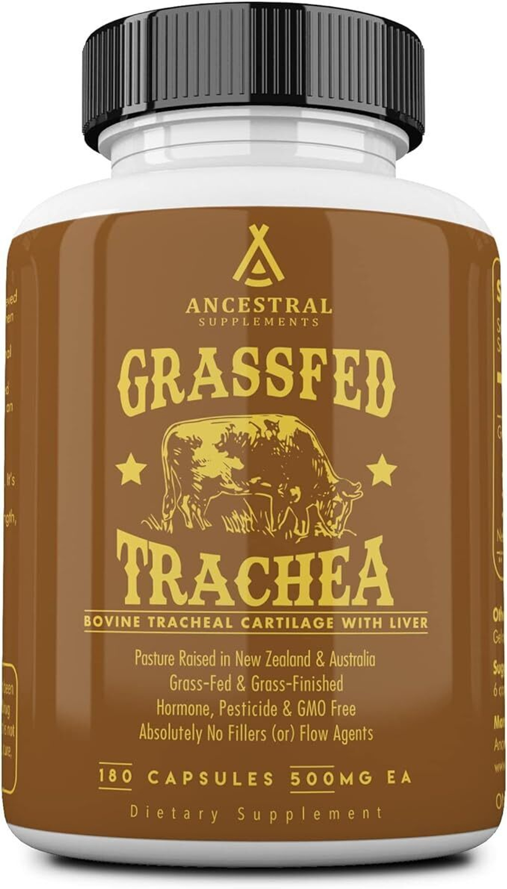 Ancestral Supplements - Grass Fed Bovine Tracheal Cartilage 500 mg 180 capsules
