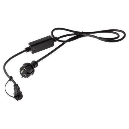 Шнур питания 1.5м 3А 450Вт IP65 220В для подключения гирлянд провод черн. каучук Эра Б0051880