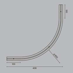 Коннектор радиусный R600 встраиваемый под ГКЛ 9,5мм Maytoni   TRA184-R600-12B