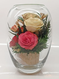 натуральные цветы в стекле, вакуум