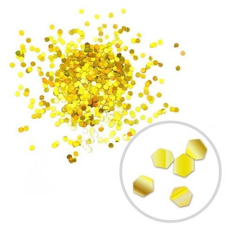 Глиттер "Блестки" лазерный золото 2.5 мм 100 гр