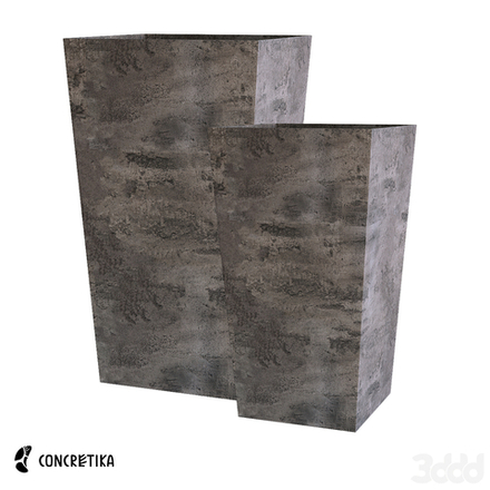 Кашпо CONIC CONCRETE GREY DARK 40 x 40 x 70