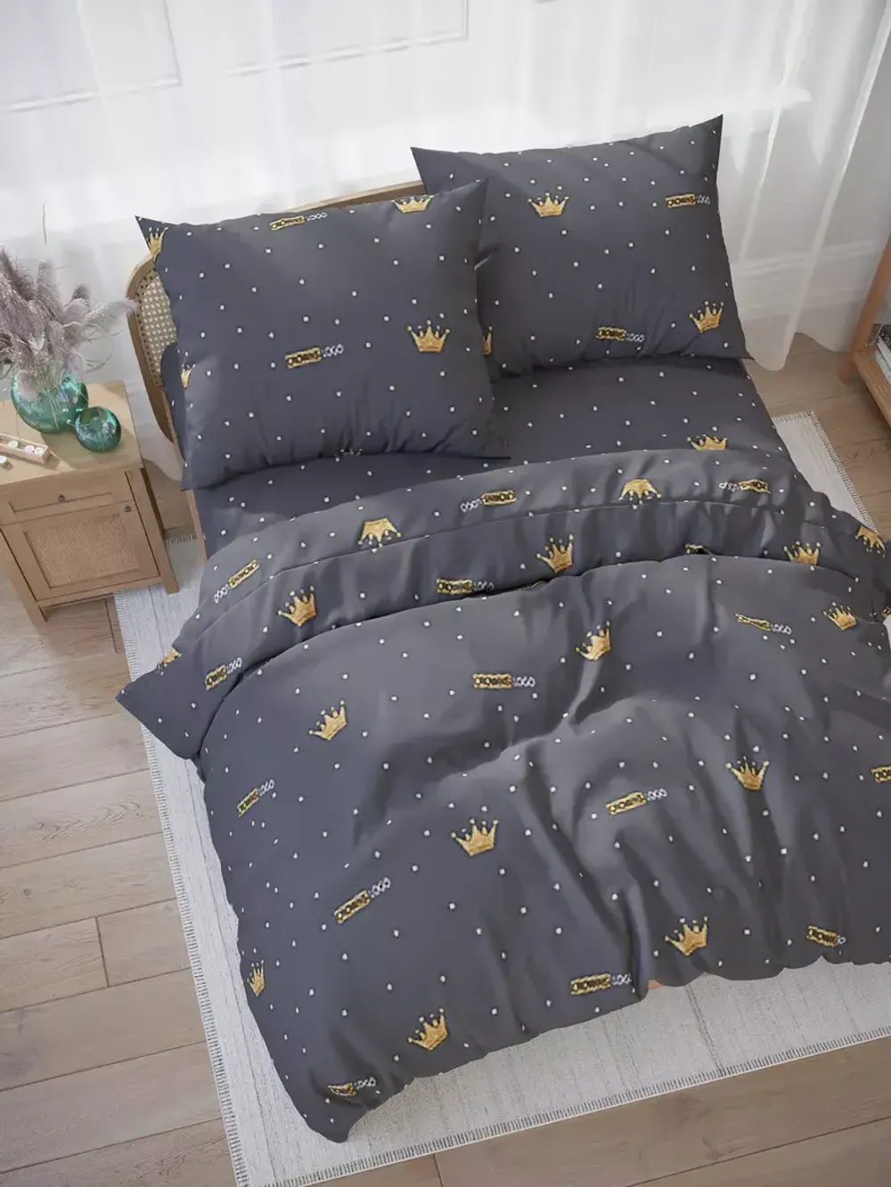 Простынь Полисатин Мечта "Crowns" 150x215 см